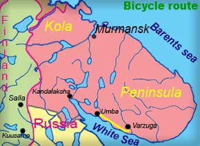Kolatravel Radtouren Urlaub Russland geführte Radtour Weißes Meer Küste Kola Halbinsel Gepäck Gepäcktransport